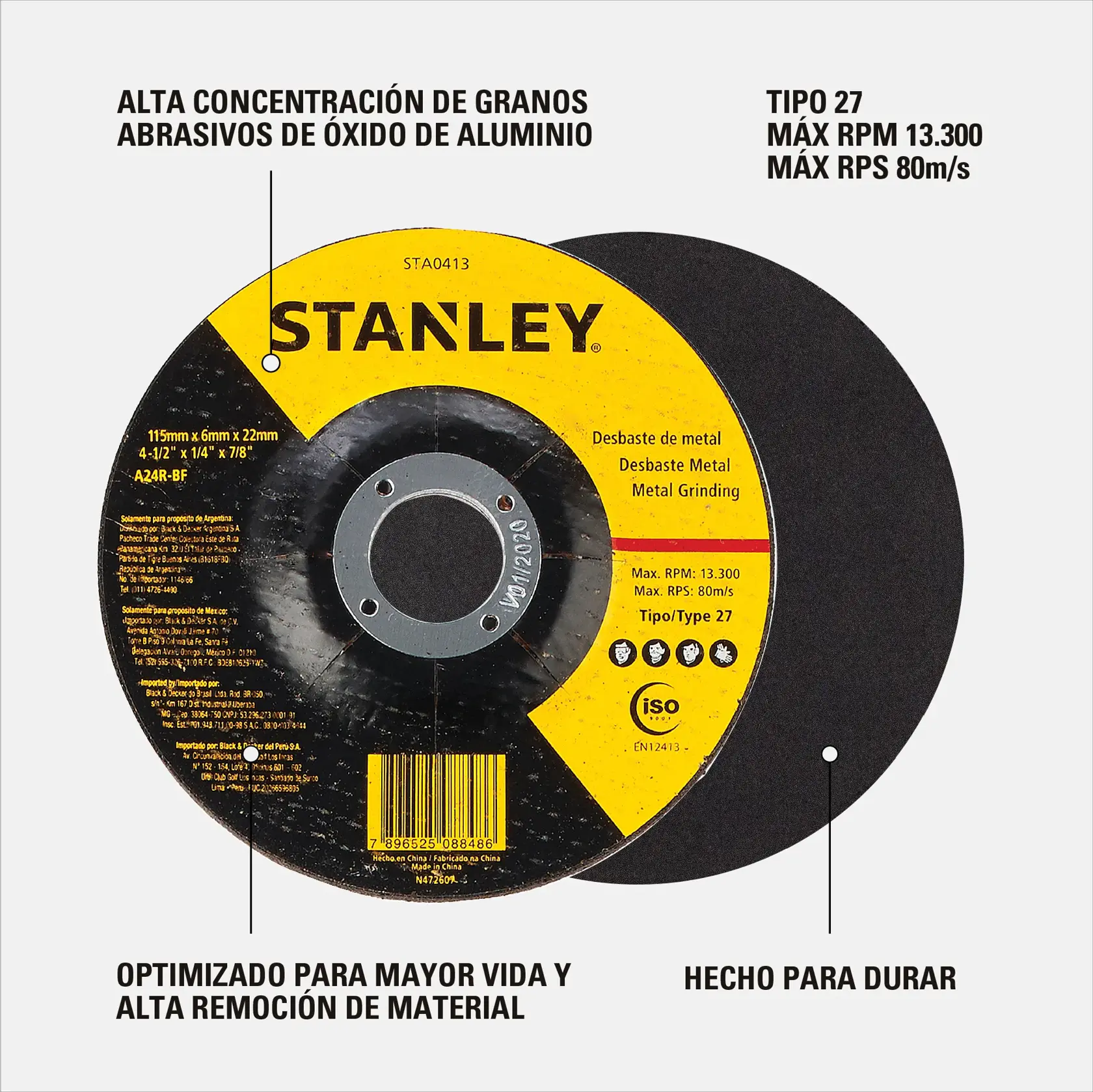STANLEY STA0413 esmerilhadeira angular em uso, close com faíscas ao lixar metal.