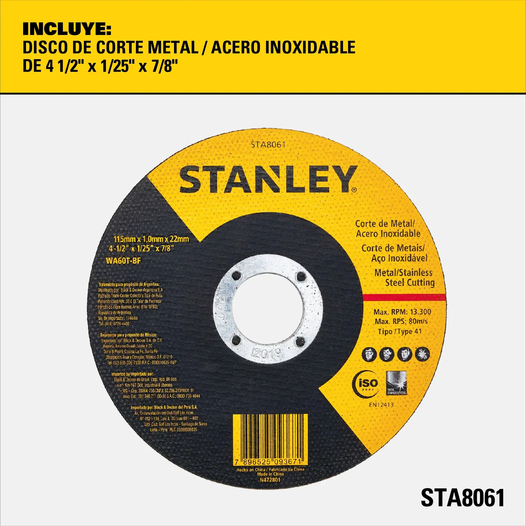 Foto do torno de bancada STANLEY STA8061 segurando barra de metal, com esmerilhadeira cortando e faíscas.
