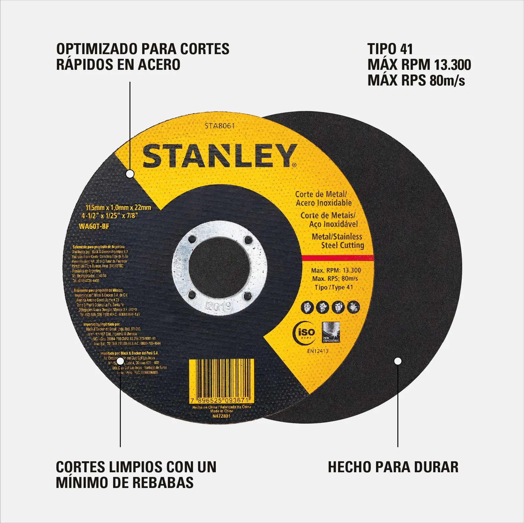 Morsa de bancada STANLEY STA8061 segurando tubo metálico, com faíscas ao usar esmerilhadeira angular.