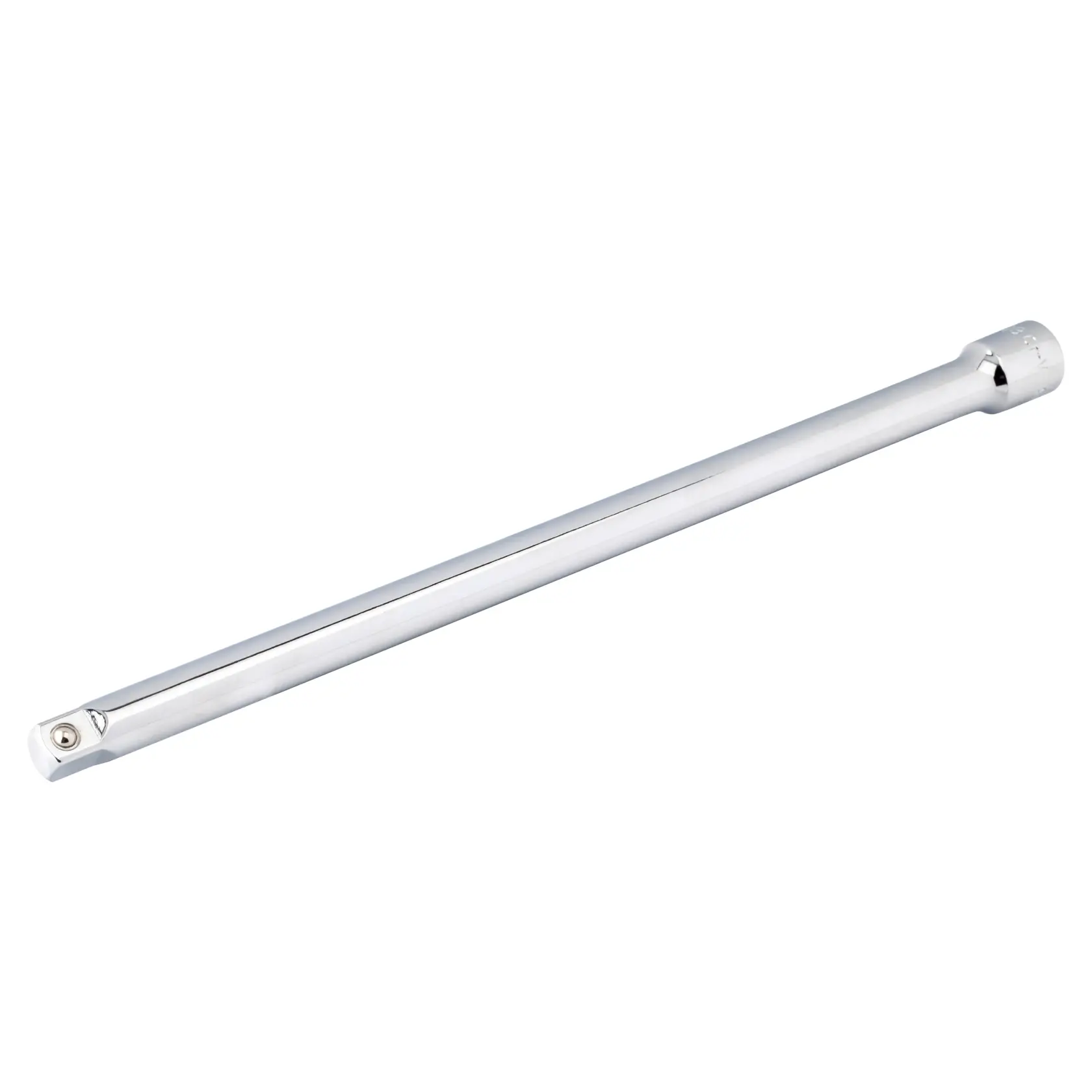 STANLEY 4-86-208 barra de extensão cromada, ferramenta manual, ângulo lateral em fundo branco.
