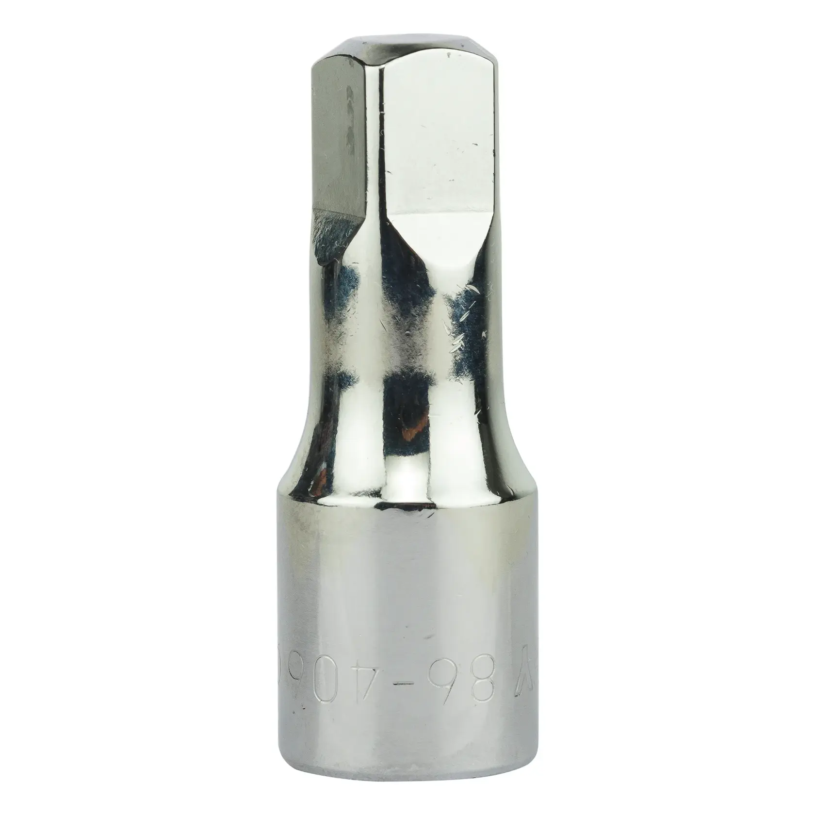 STANLEY 4-86-406 soquete hexagonal cromado, categoria ferramenta, ângulo frontal em fundo branco.