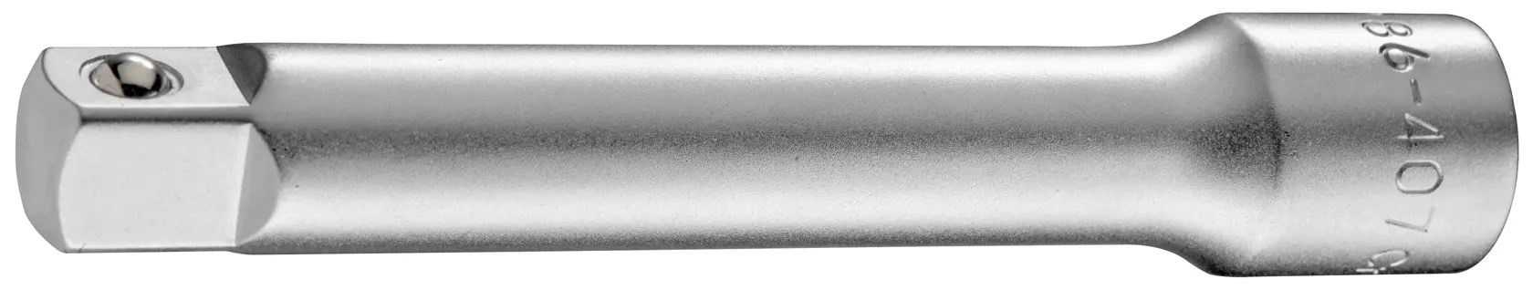 Barra de extensión para dados STANLEY 4-86-407, metal plateado, vista lateral sobre fondo blanco.