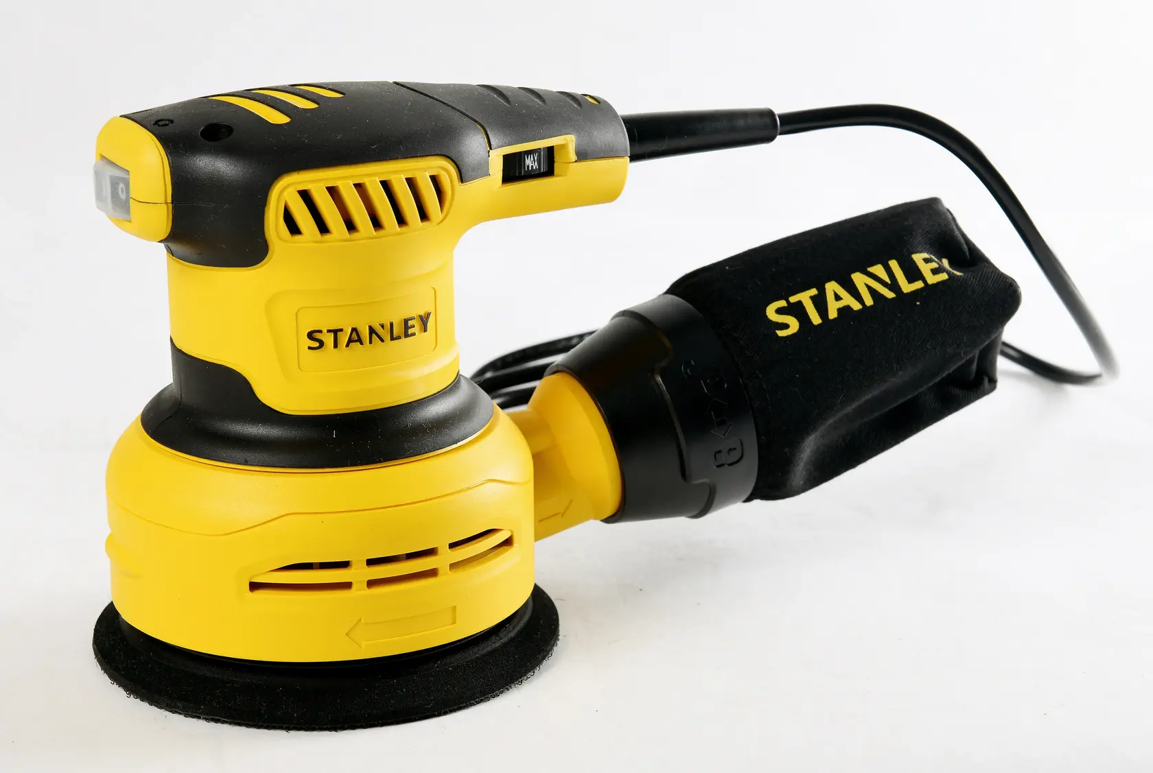 Lijadora STANLEY amarillo-negra, SS30-B2C, SS30-B3, SS30-AR, SS30-BR, SS30-KR, SS30-B2, foto lateral.