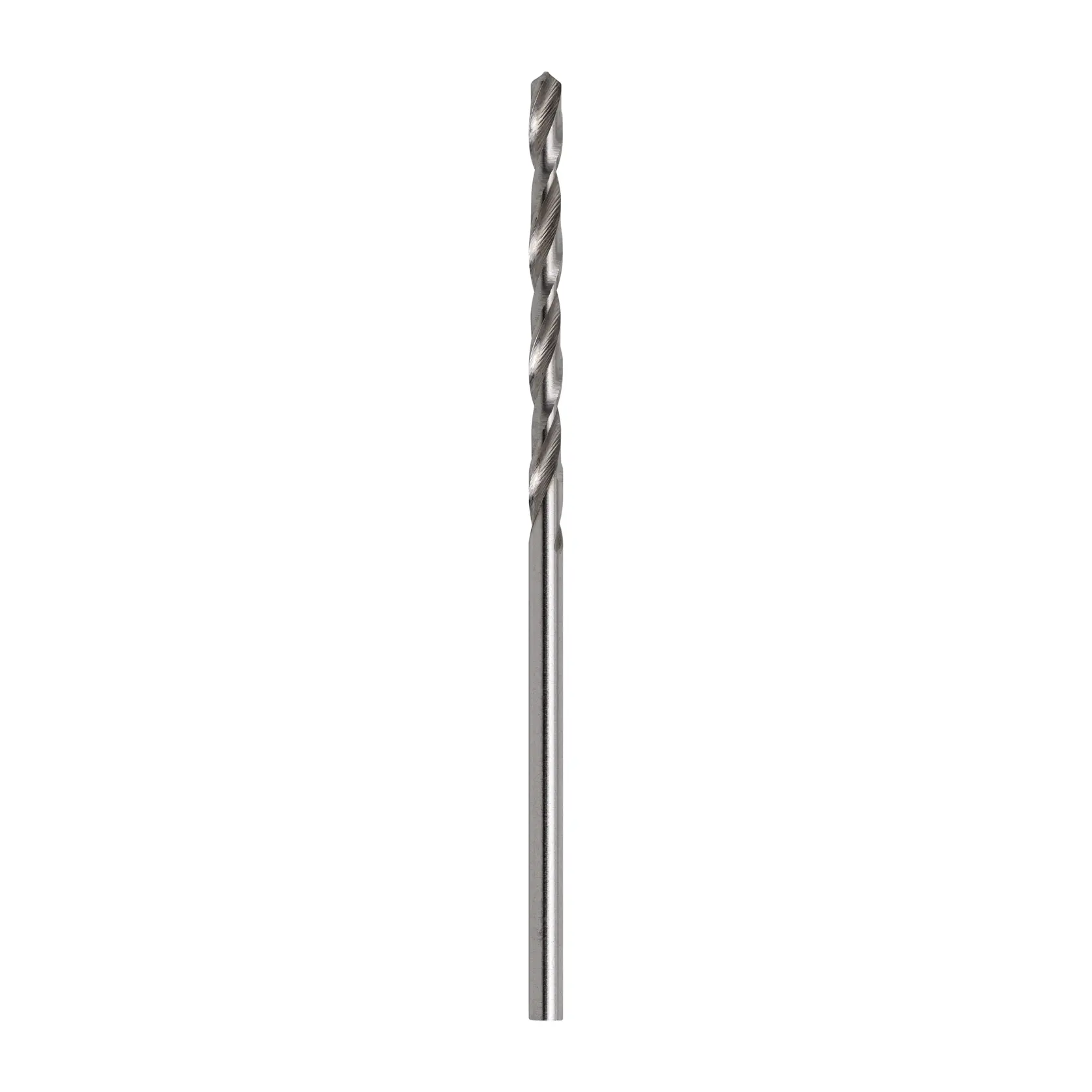 STANLEY STA50116C broca para metal, vista frontal, color plata, diseño cilíndrico estriado.