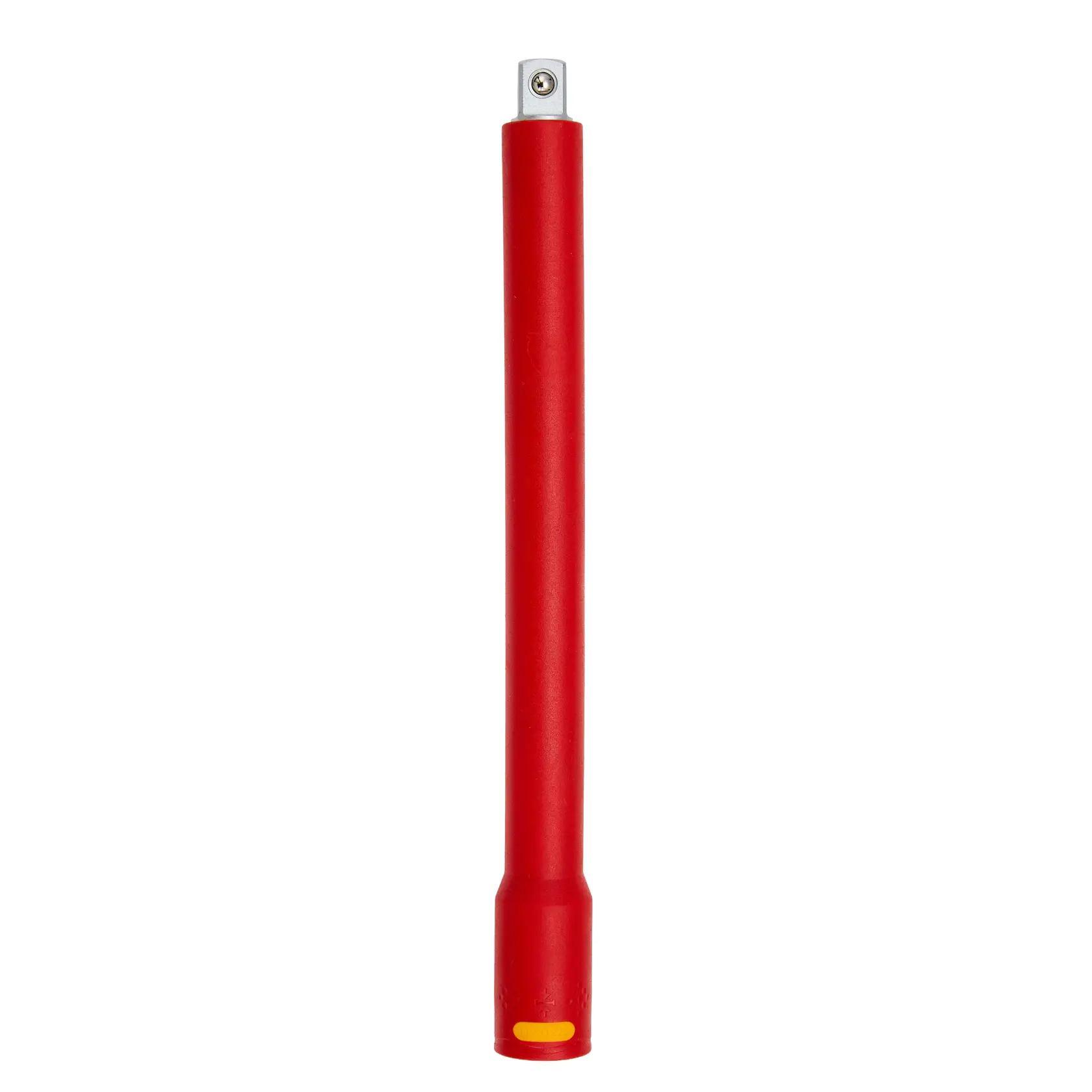 STANLEY STMT77850-LA barra de extensão isolada para soquete, vermelha, vista frontal, fundo branco.
